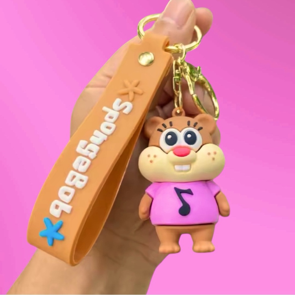 Sandy Cheeks SpongeBob SquarePants Rubber & Metal Keychain